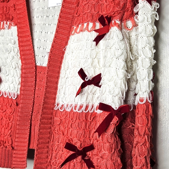 Mighty Fine Ribbon Bow Cardigan Sz Xl - Picture 3 of 6